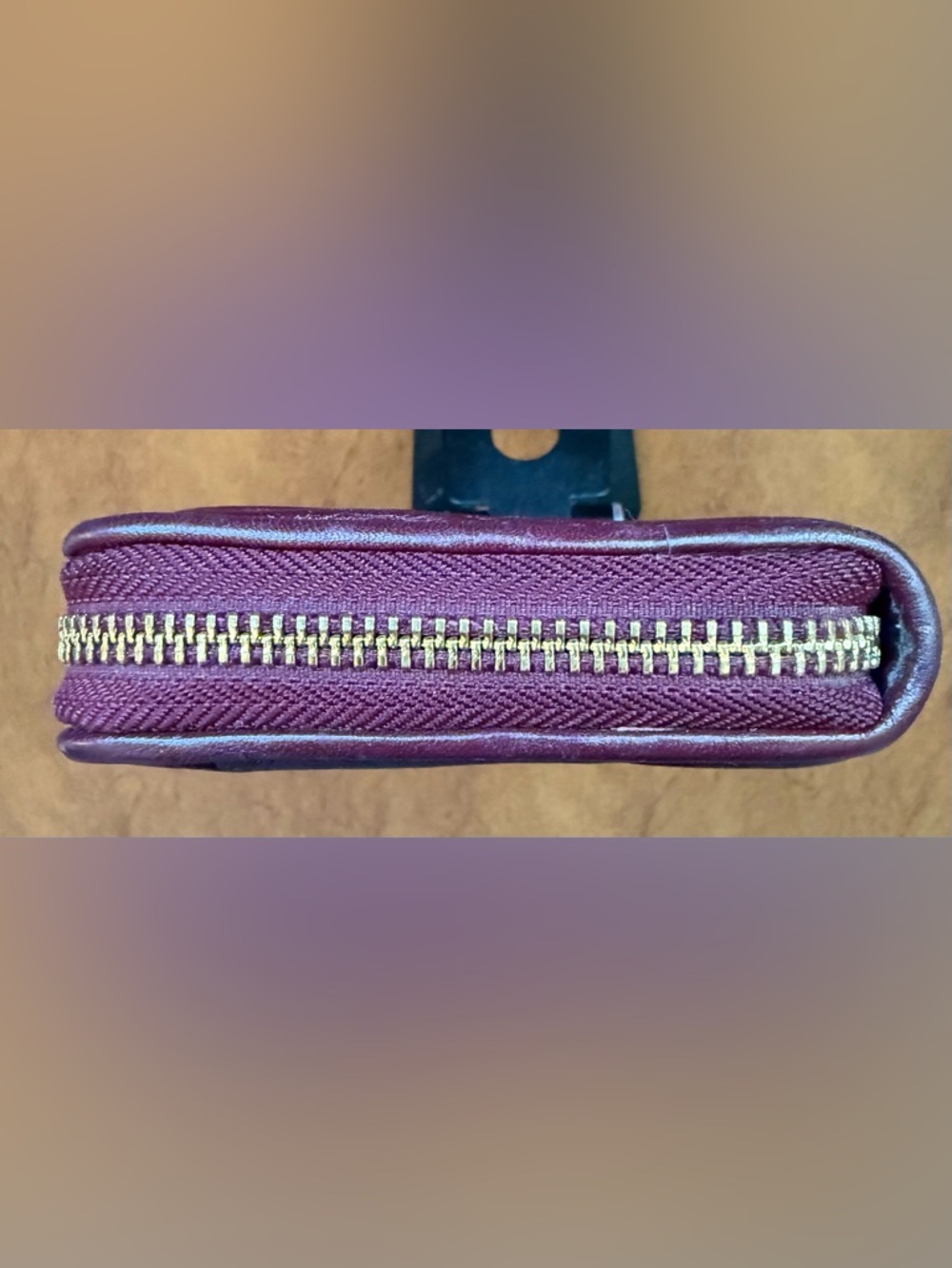 Coach Madison Gathered Leather Zip Around Wallet Burgundy Accordion VGUC - Picture 6 of 14